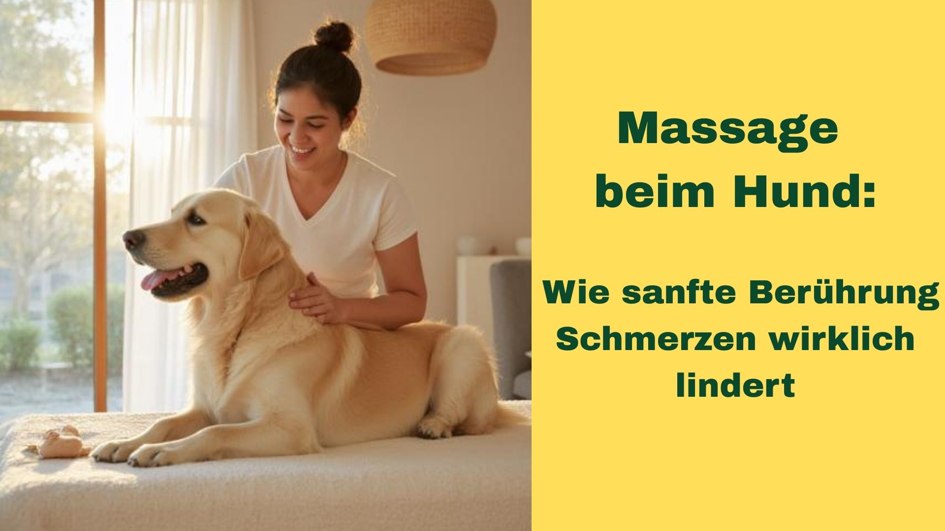 Ein Hund erhält eine sanfte Massage zur Schmerzlinderung bei Rückenschmerzen