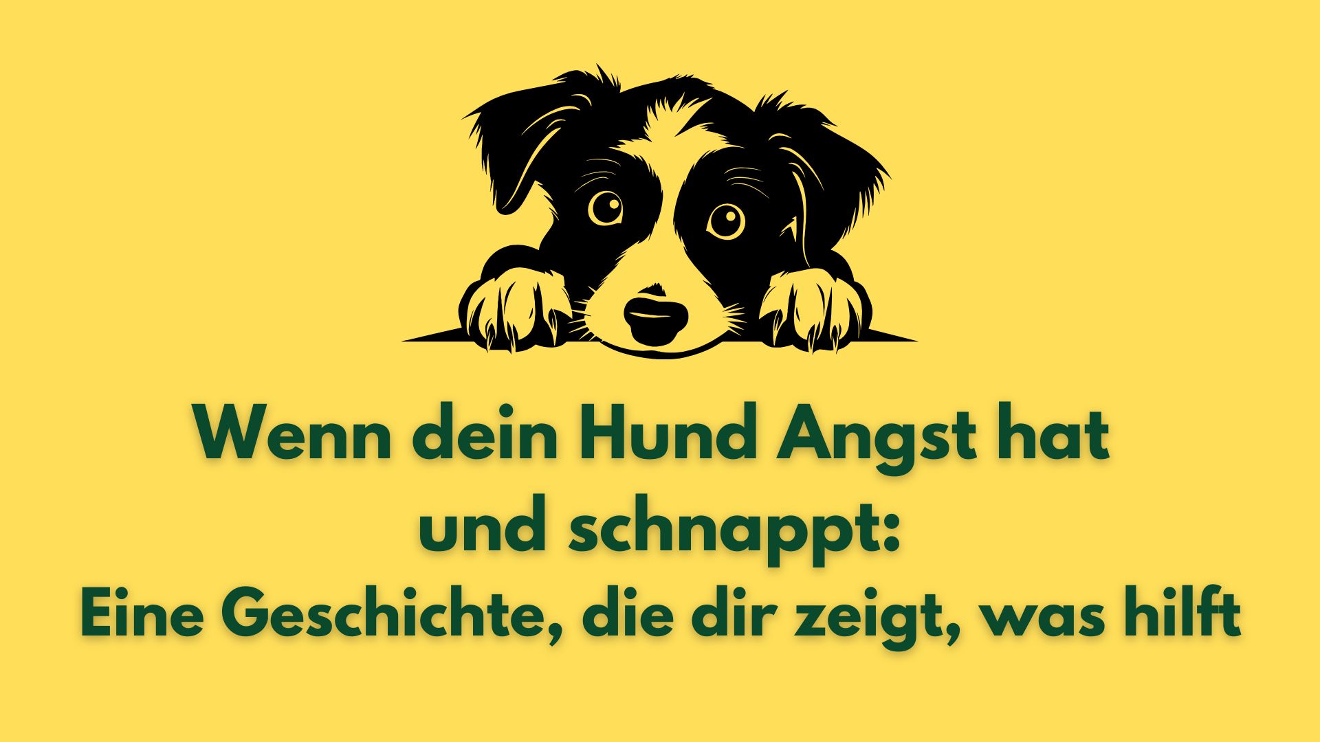 Zeichnung eines niedlichen Hundes, der Blick ist unsicher und angespannt