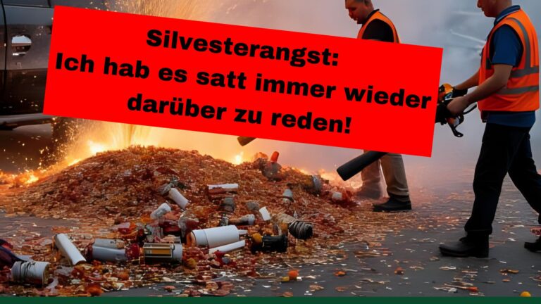 Der Müll am Neujahrstag.Und dafür müssen Hunde Angst haben