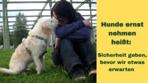 Frau mit Hund. Innige Zweisamkeit, Vertrauen und Bindung